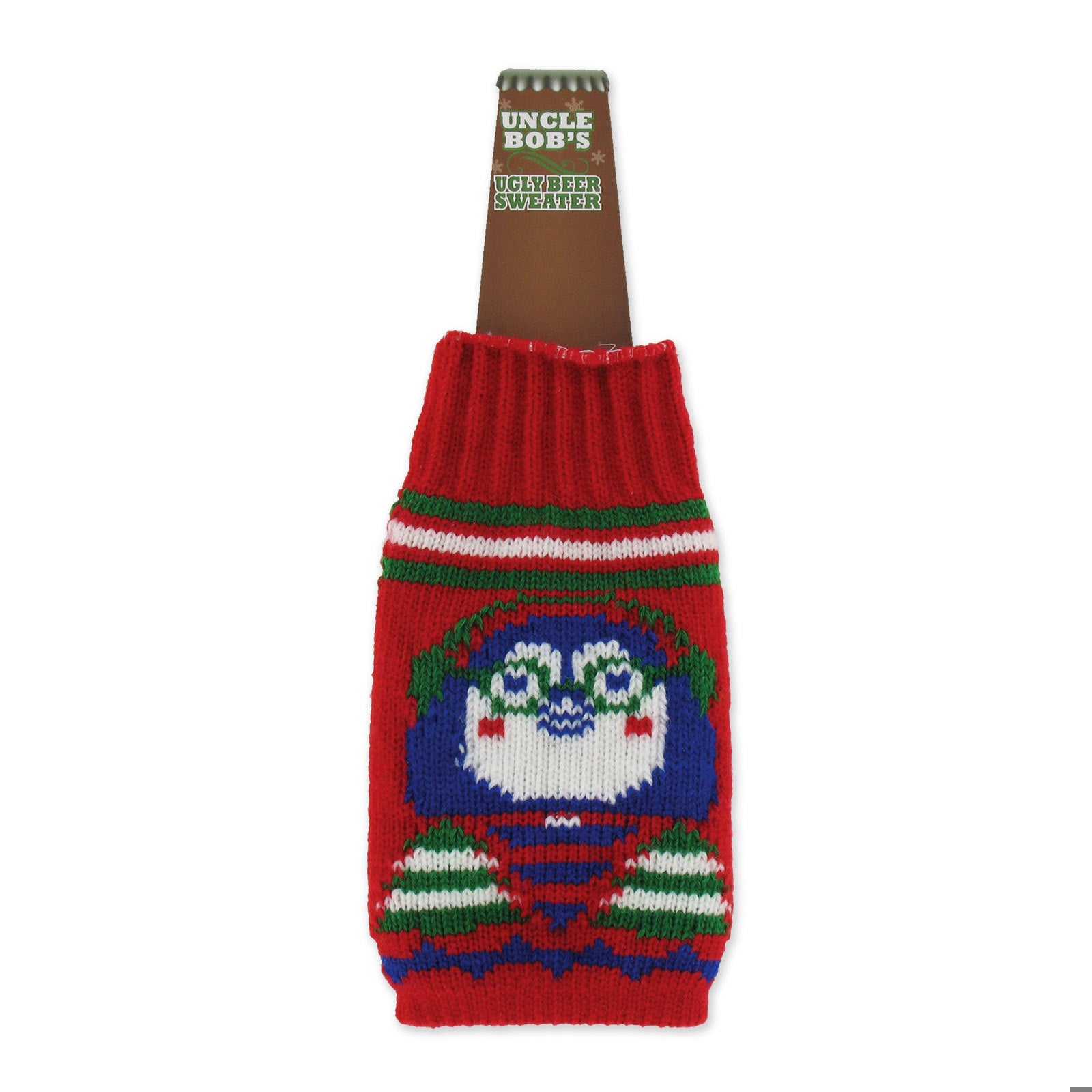 Uncle Bob's Ugly Beer Sweater Koozie Christmas Party Accessory