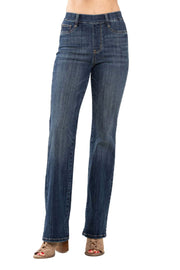 Judy Blue Womens High Waist Vintage Pull On Slim Boot Denim Jeans