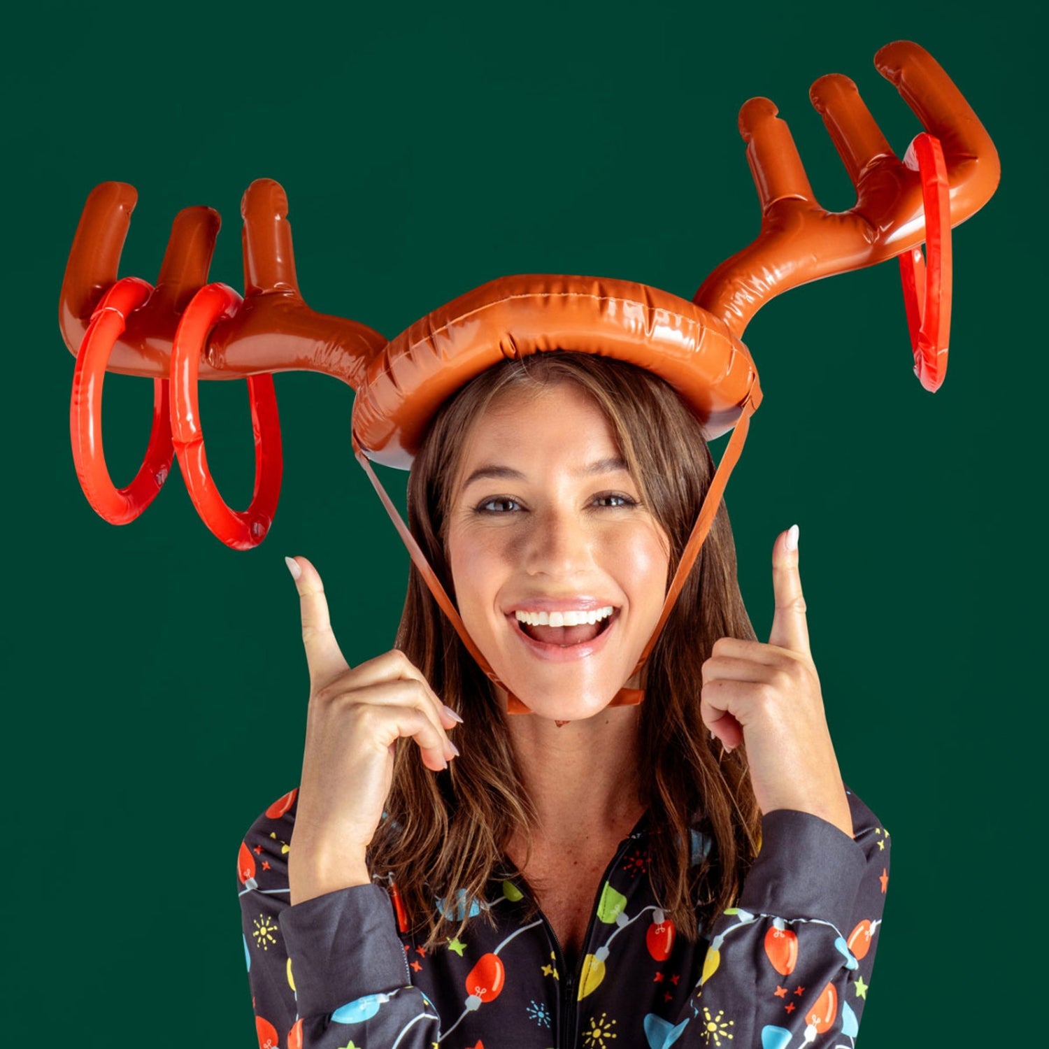 Antler Antics Inflatable Reindeer Ring Toss Hat
