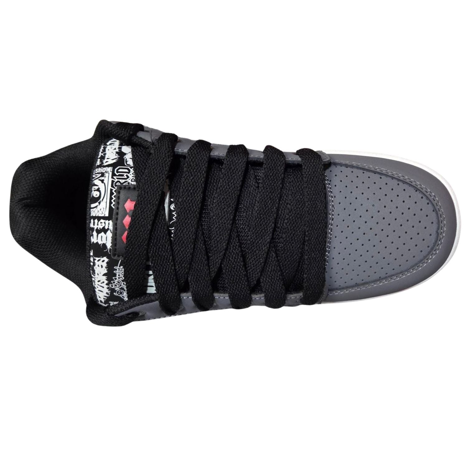 World Industries Mens Prime Skateboard Shoes, Gray/Black/Red