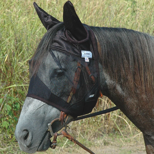 Cashel Crusader Horse Fly Mask, Standard With Ears, Black