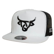 Lost Calf Mens Iron White Black Flat Bill Adjustable Snapback Cap Hat
