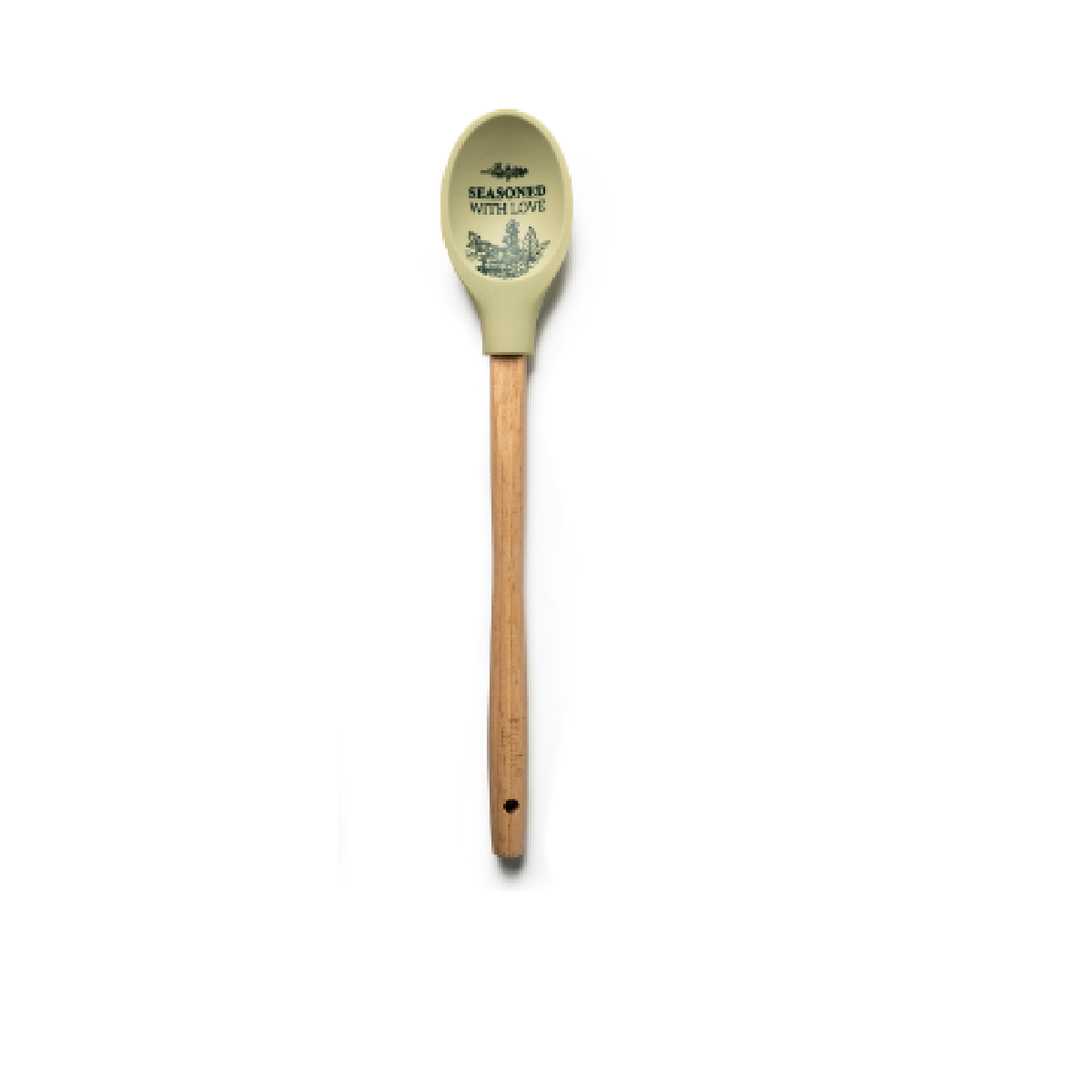 Krumbs Kitchen Farmhouse Spoon, Silicone Spoon with Wood Handle