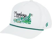 Hooey Mens Cowboy Golf Logo Adjustable Snapback Trucker Cap Hat, White