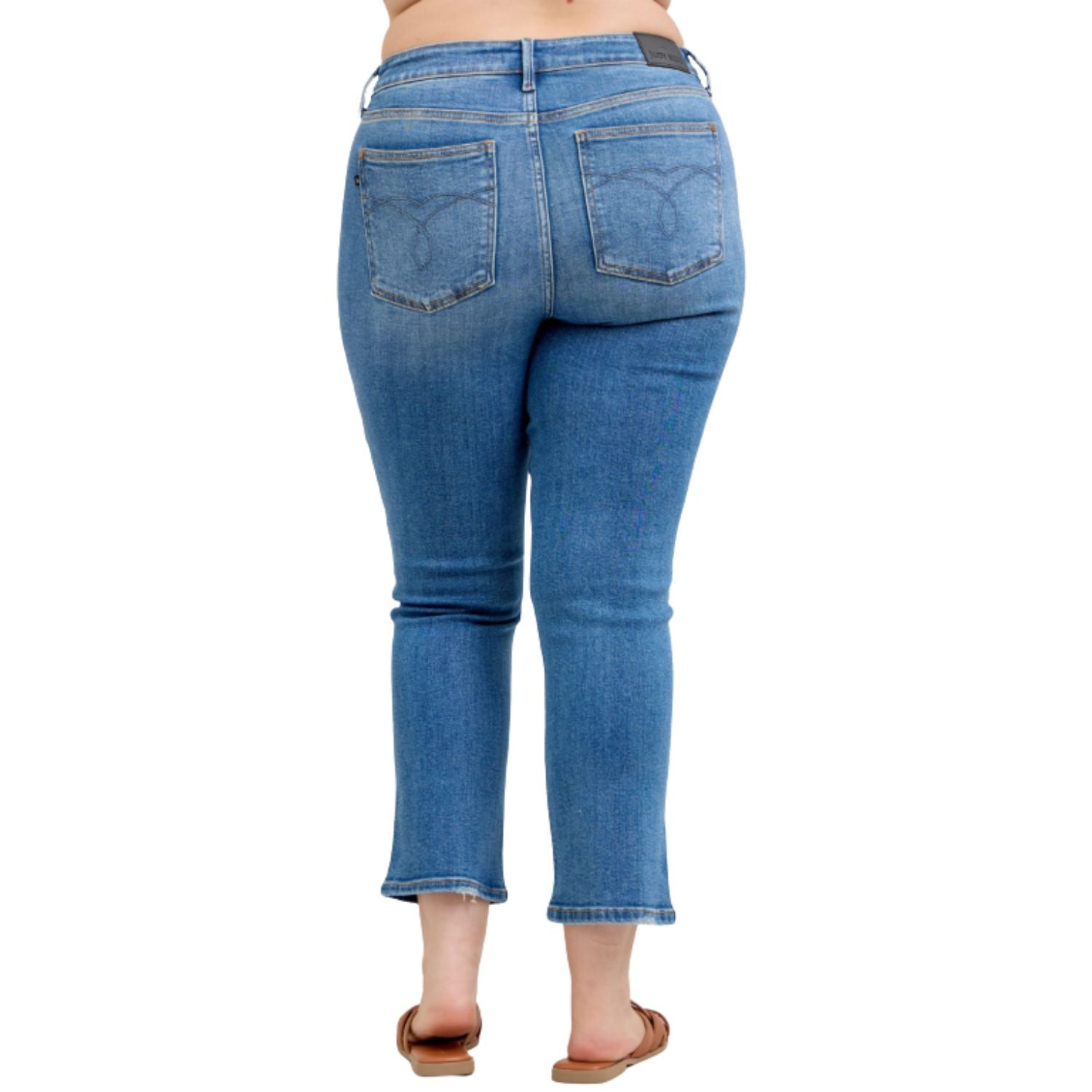 Judy Blue Womens High Waist Ankle Slim Straight Fit Jeans