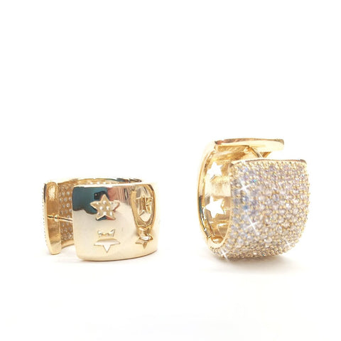 Jacqueline Kent Pave Hoop Huggie Earring, Gold