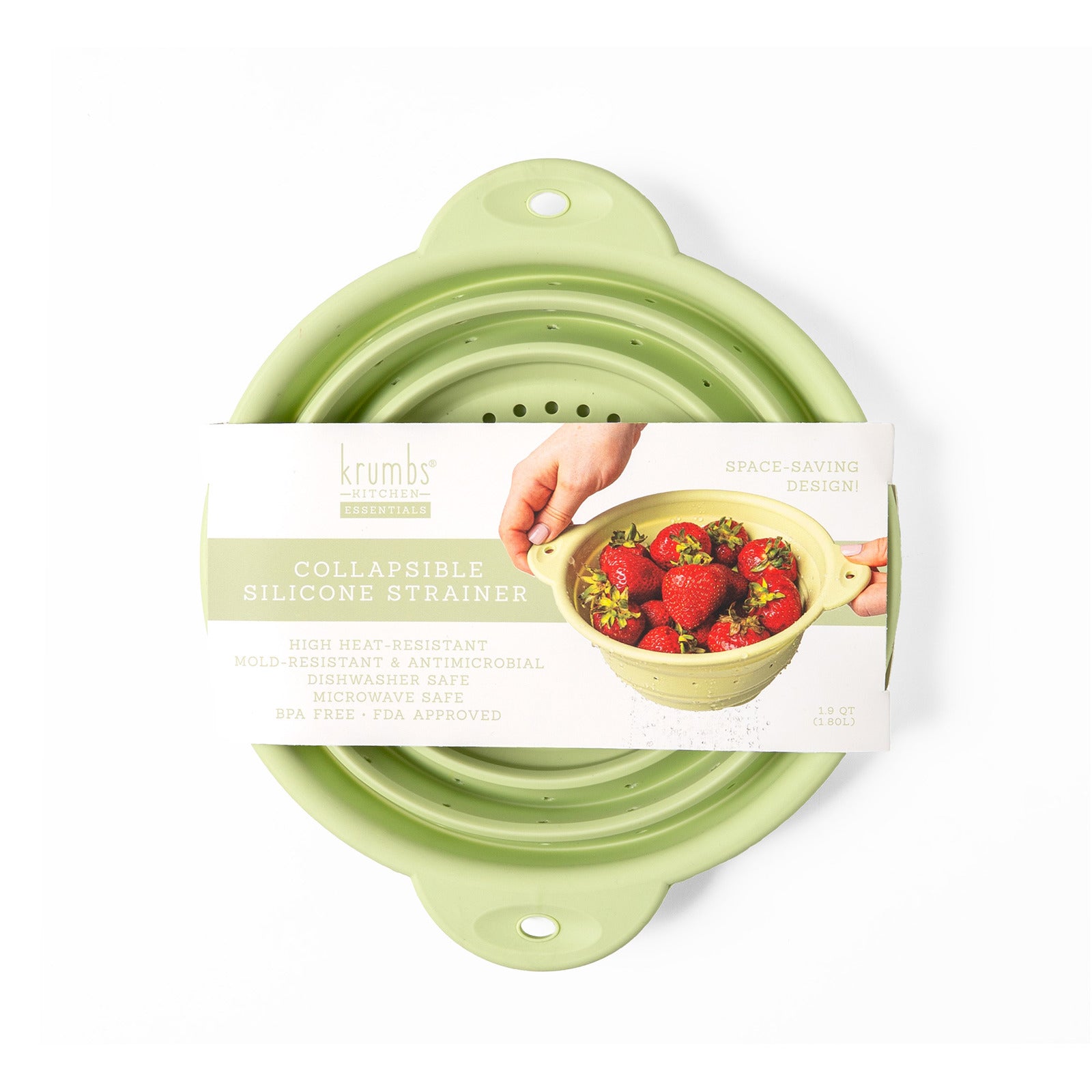 Krumbs Kitchen Collapsible High-Heat Resistant Silicone Strainer