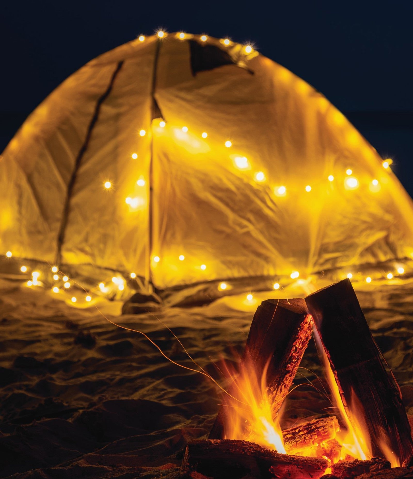 Bunk House Camping Tent 9Ft Bright White LED String of Lights- Battery or USB