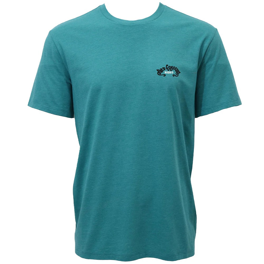 Hooey Mens Bad Company Rodeo T-Shirt- Teal with Black and White Skull Logo