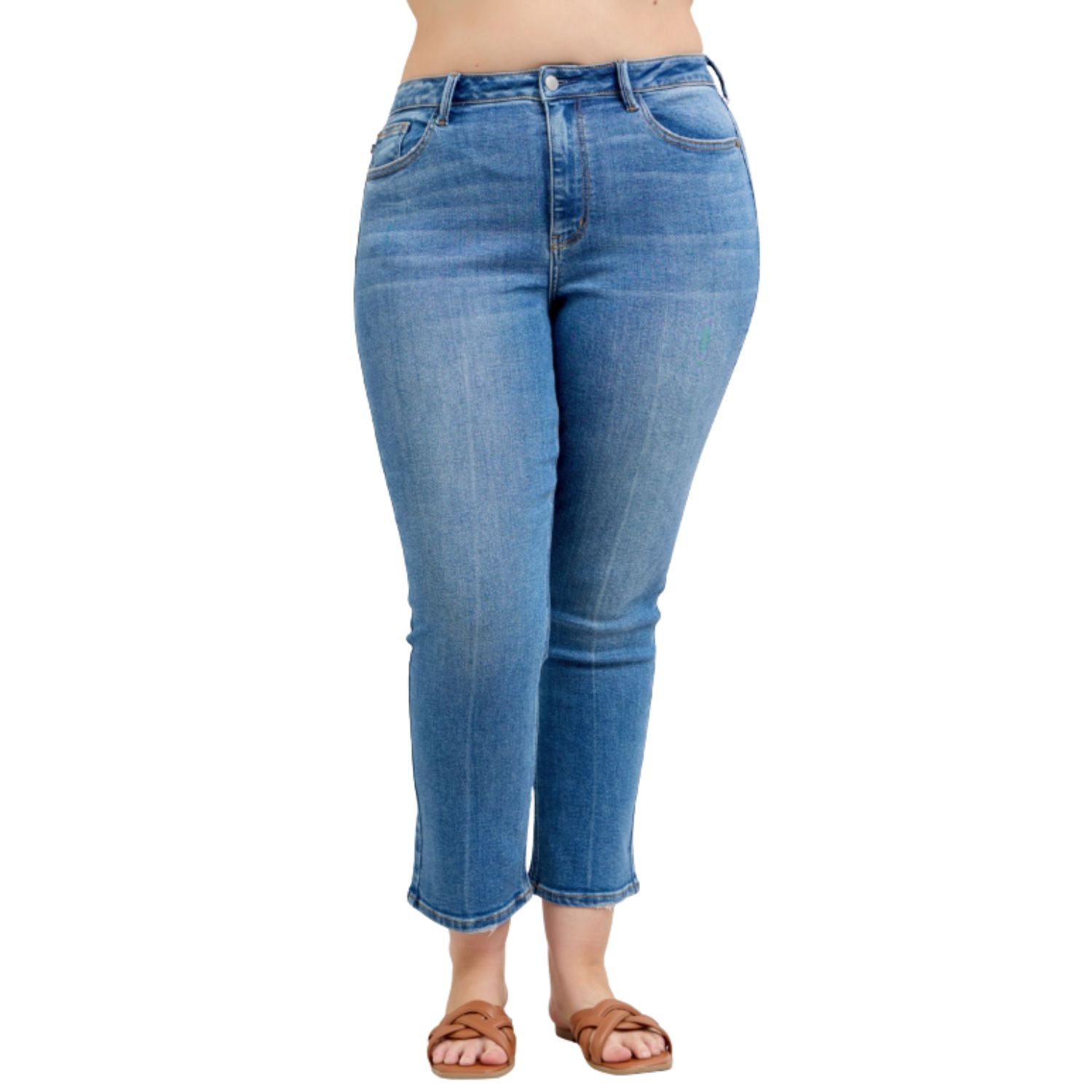 Judy Blue Womens High Waist Ankle Slim Straight Fit Jeans