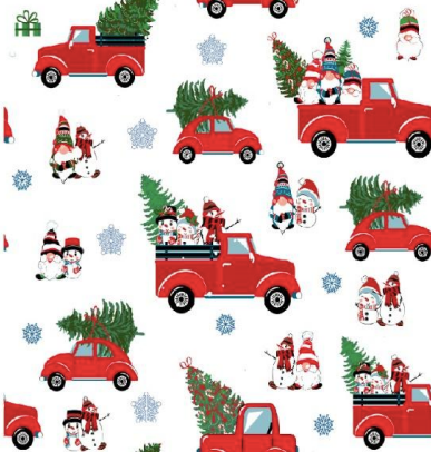 Green Town Womens V-Neck Mock Wrap Scrub Top - Christmas Holiday Prints