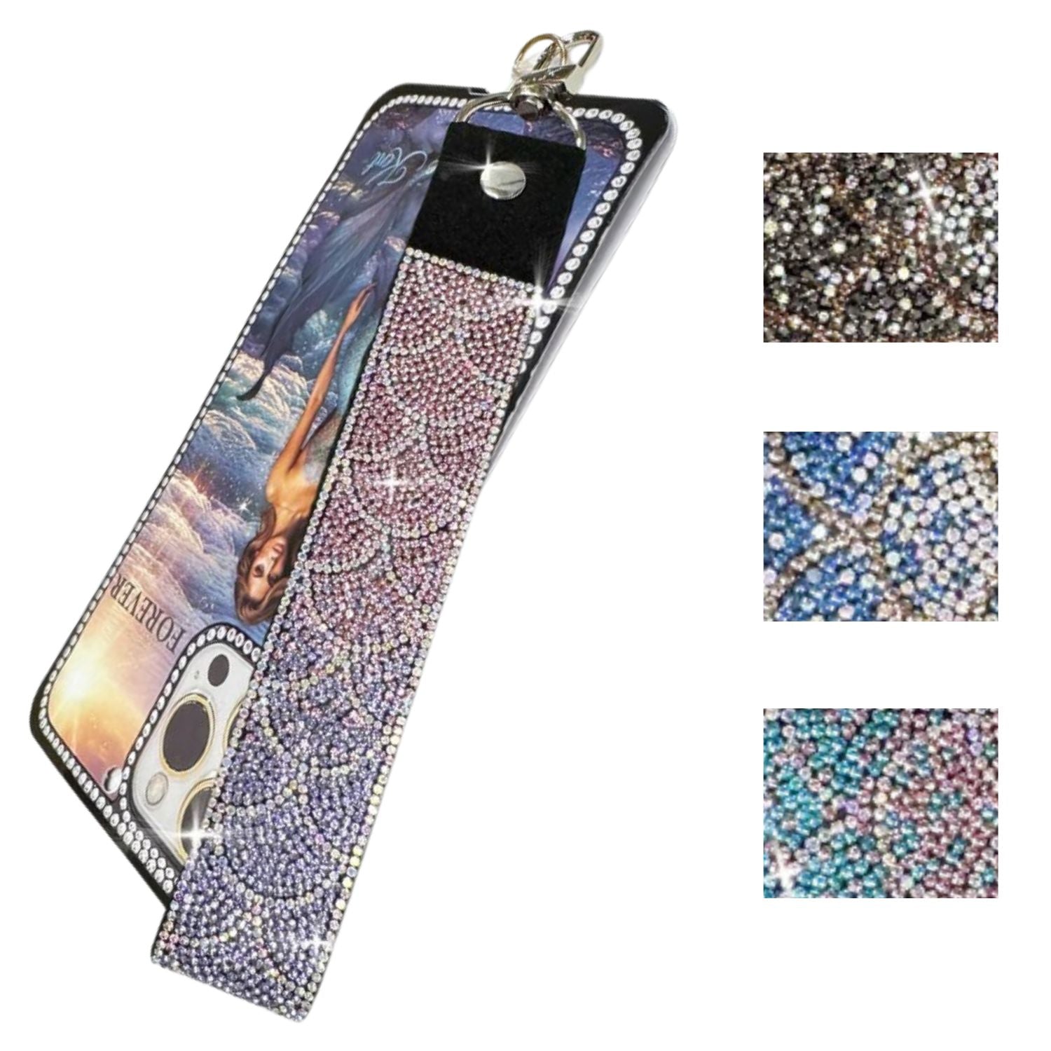 Jacqueline Kent Mermaid Crystal Rhinestone Phone Wrist Lanyard Strap