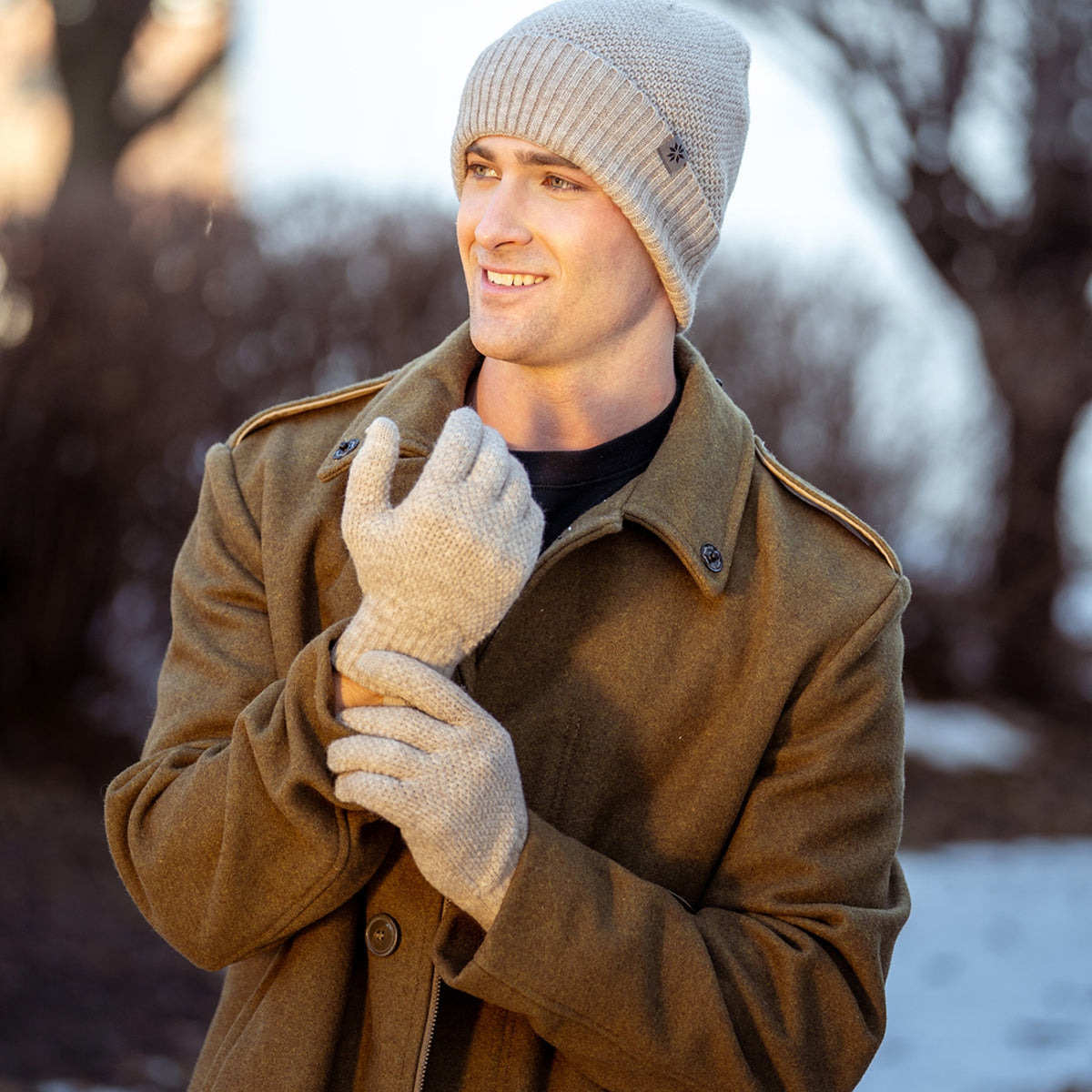 Britt's Knits Men's Moss Stitch Knit Tahoe Gloves