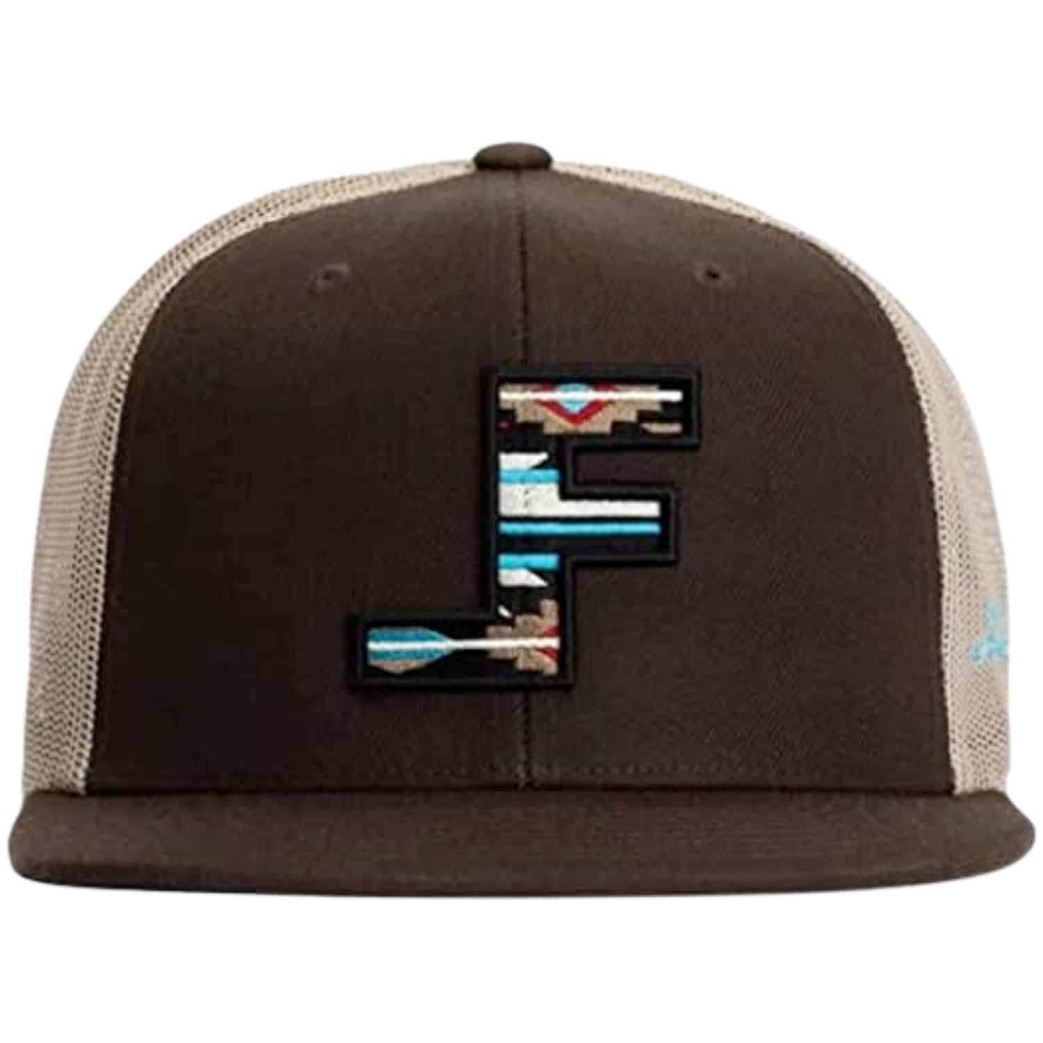 Lane Frost Mens Bronc Aztec Logo Adjustable Mesh Back Trucker Baseball Cap Hat