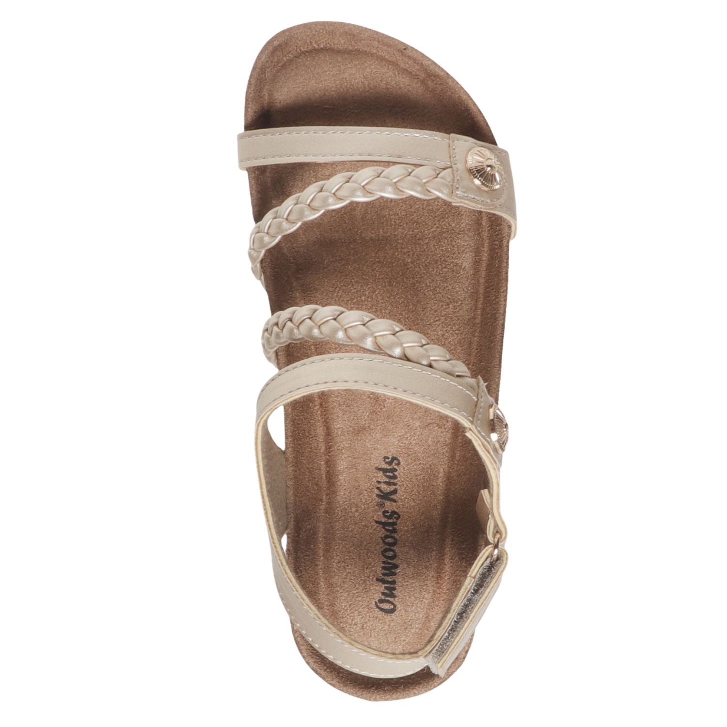 Outwoods Kids Prime-5 Hook and Loop Fashion Sandal, Gold