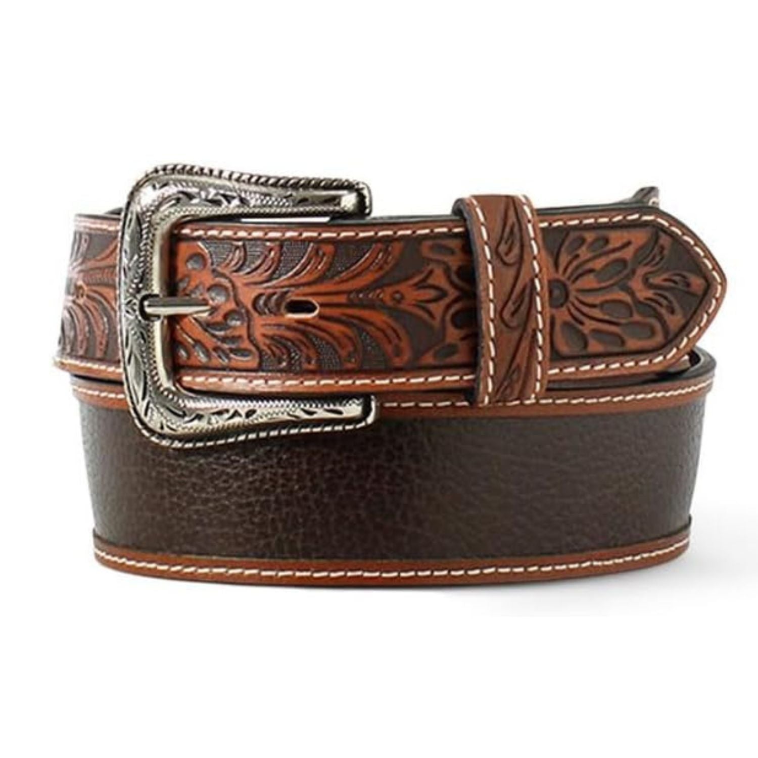 Ariat Mens Floral Embossed Western Leather Belt