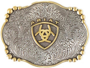 Ariat Mens Rectangle Smooth Edge Floral Belt Buckle
