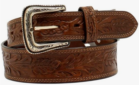 Nocona Men's Cognac Ostrich Western Leather Belt