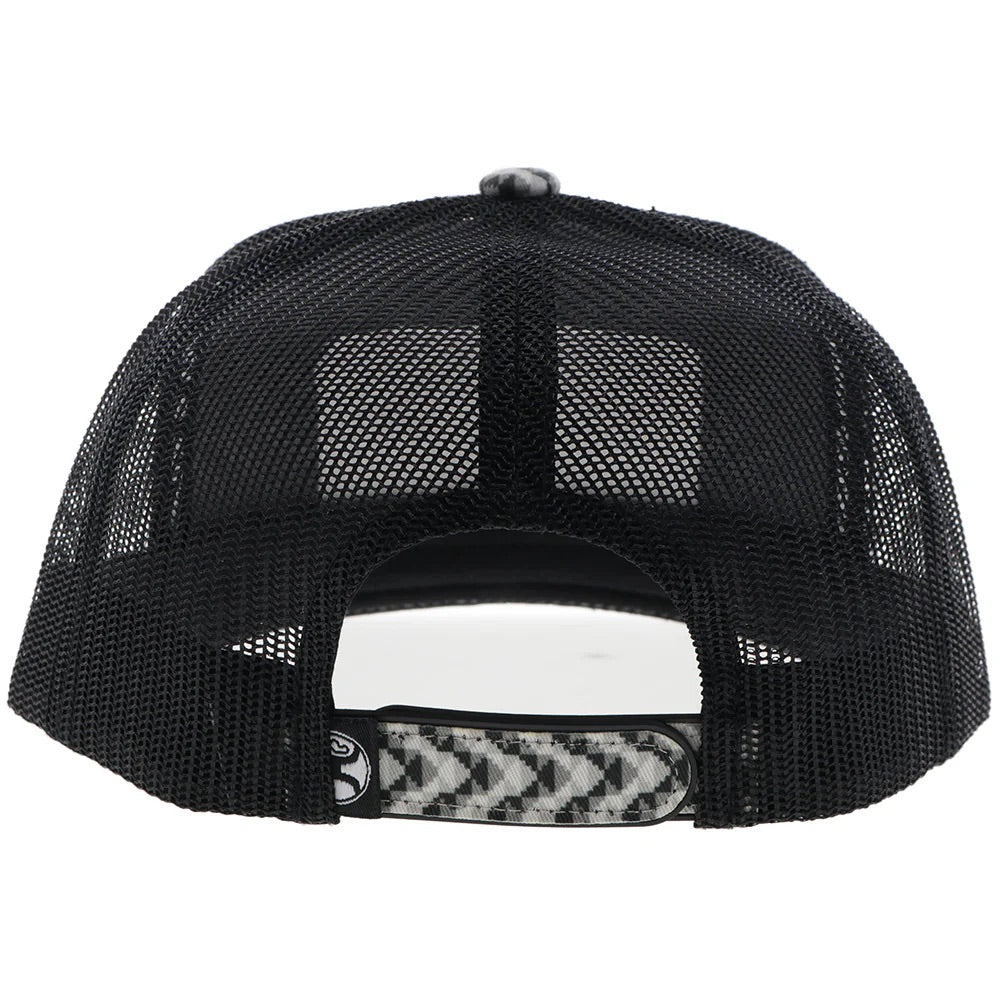 Hooey Mens Lakota Embroidered Patch Snapback Hat- Black/Grey Pattern