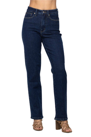 Judy Blue Womens High Waist Tummy Control Classic Straight Fit Jeans