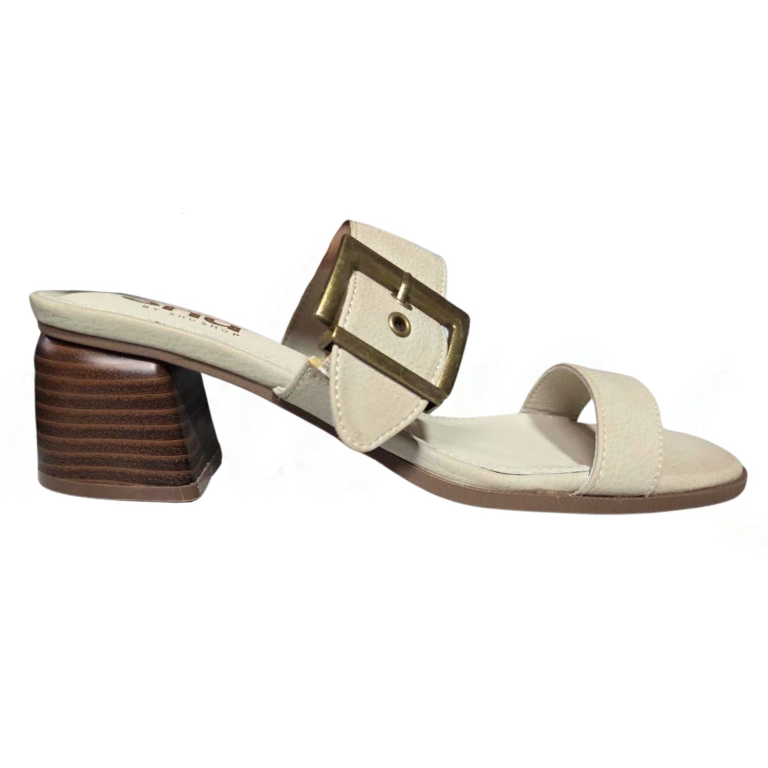 Shu Shop Womens Eden Buckle Strap Slide Heeled Sandal