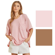 Andree by Unit Womens Loose Fit Ribbed Tunic Top