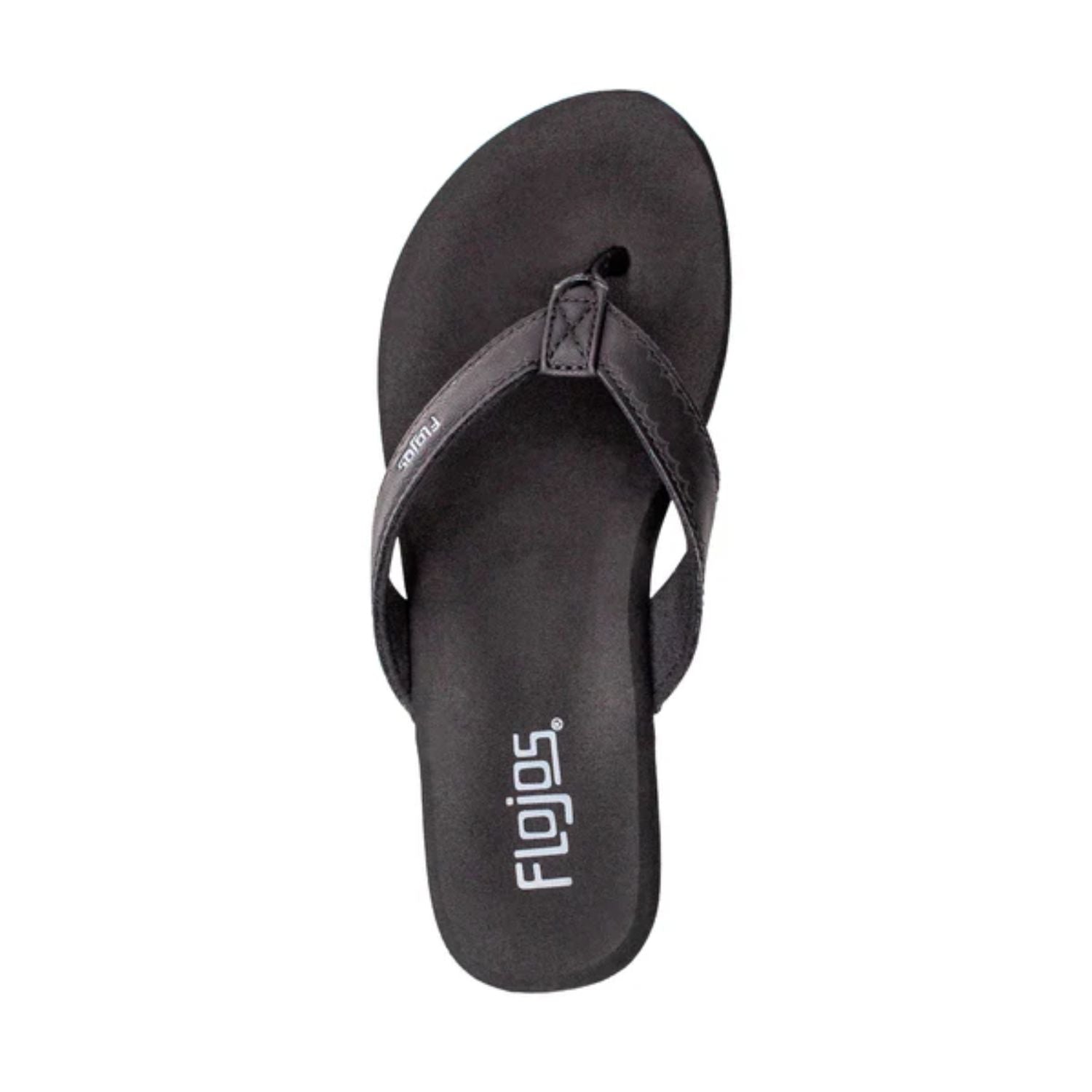 Flojos Womens Olivia Vintage Wedge Heel Thong Sandal, Black