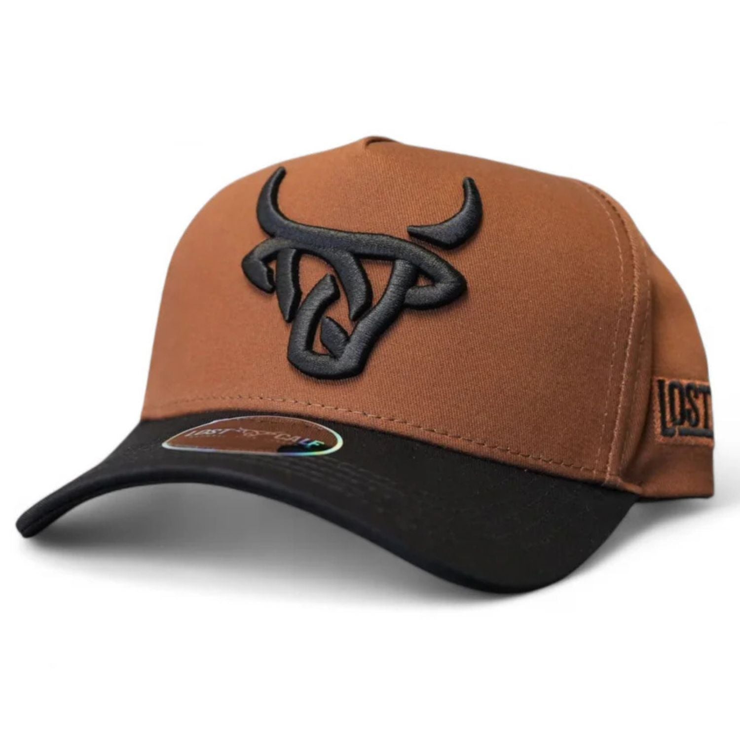Lost Calf Mens Brown Swiss A Frame Adjustable Snapback Cap Hat