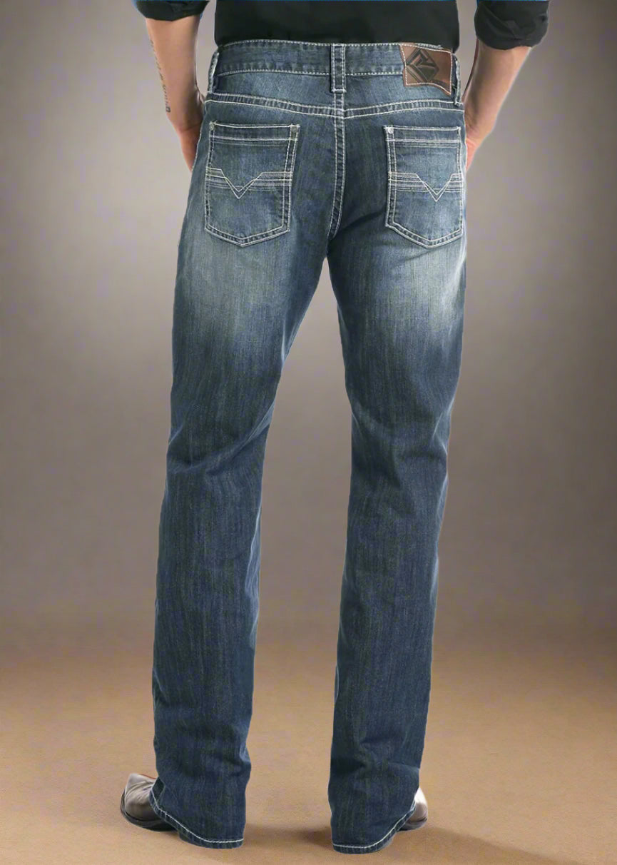 Rock & Roll Denim Mens Relaxed Fit Stretch Straight Bootcut Jeans