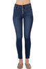 Judy Blue Womens High Waist Button Fly Cutoff Skinny Jeans