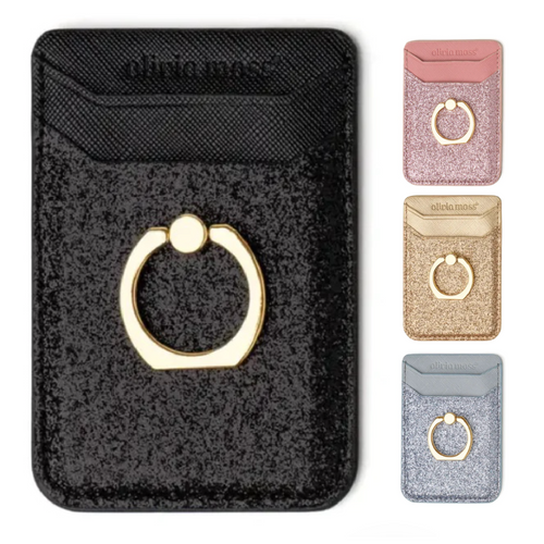 Olivia Moss Glitter Cling Cell Phone Stand and Credit Card holder