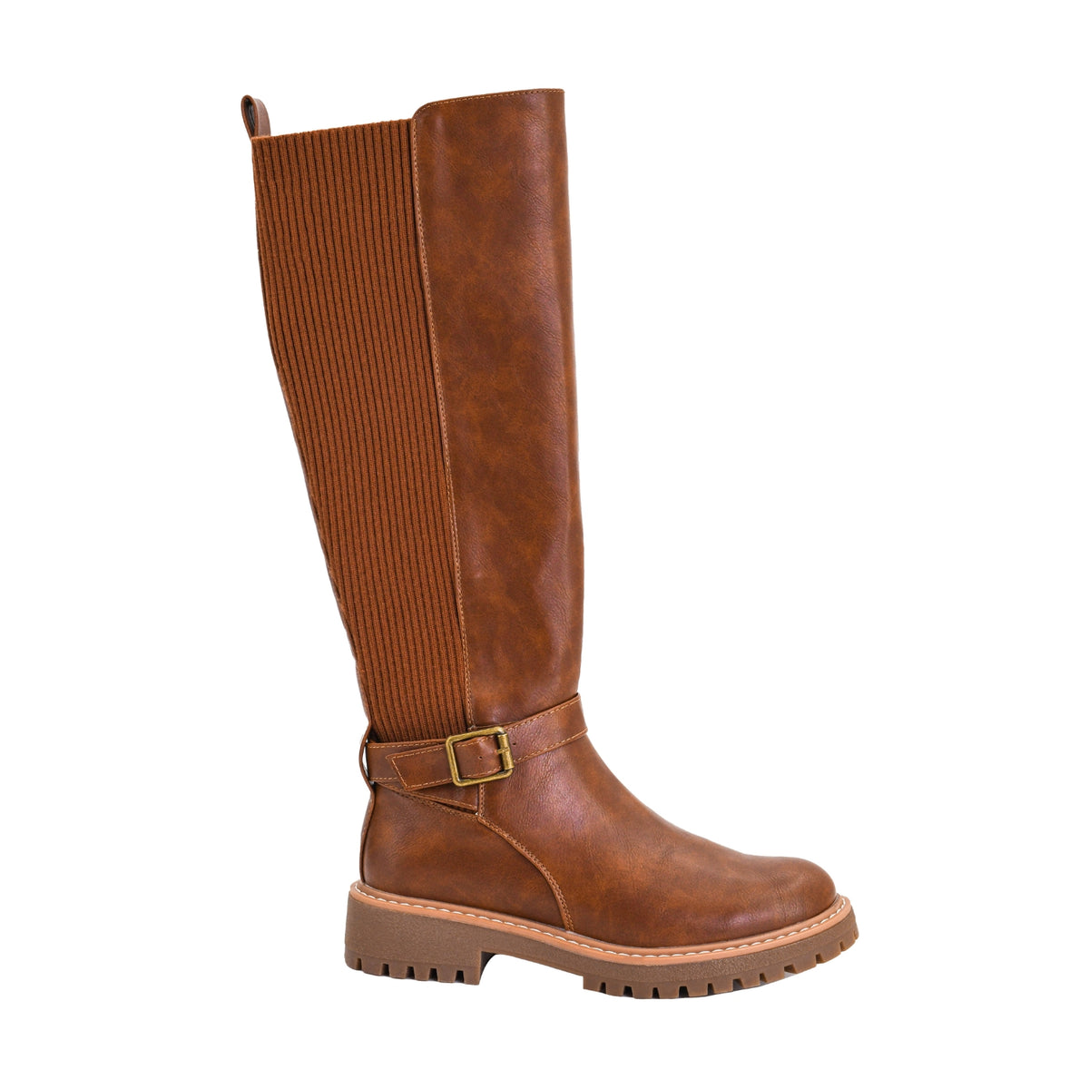 Corkys Let's Grab Coffee Women's Knee High Buckle Boots, Cognac
