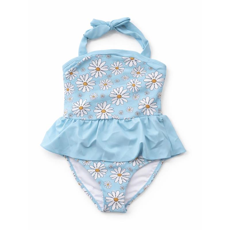 Heat Swimwear Toddler Girls Blue Daisy Peplum Tankini Swimsuit Set