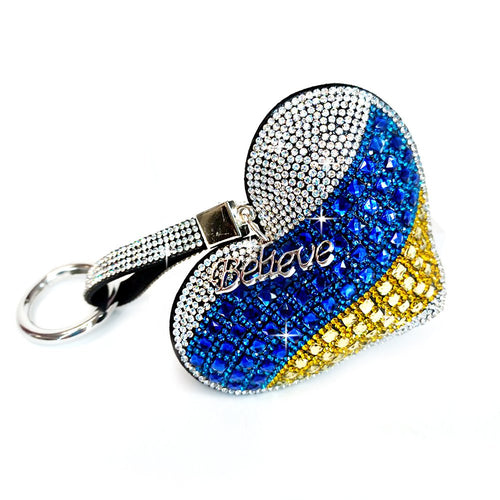 Jacqueline Kent Heart For Ukraine Purse Charm Keychain