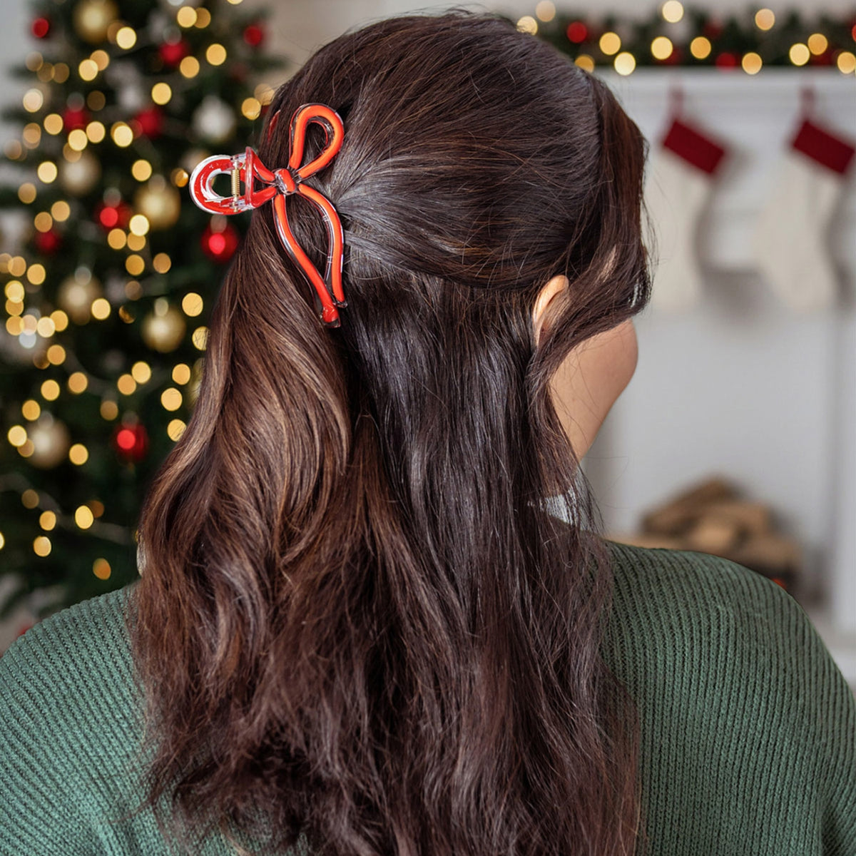 Crush Christmas Bow What Fun Claw Clip