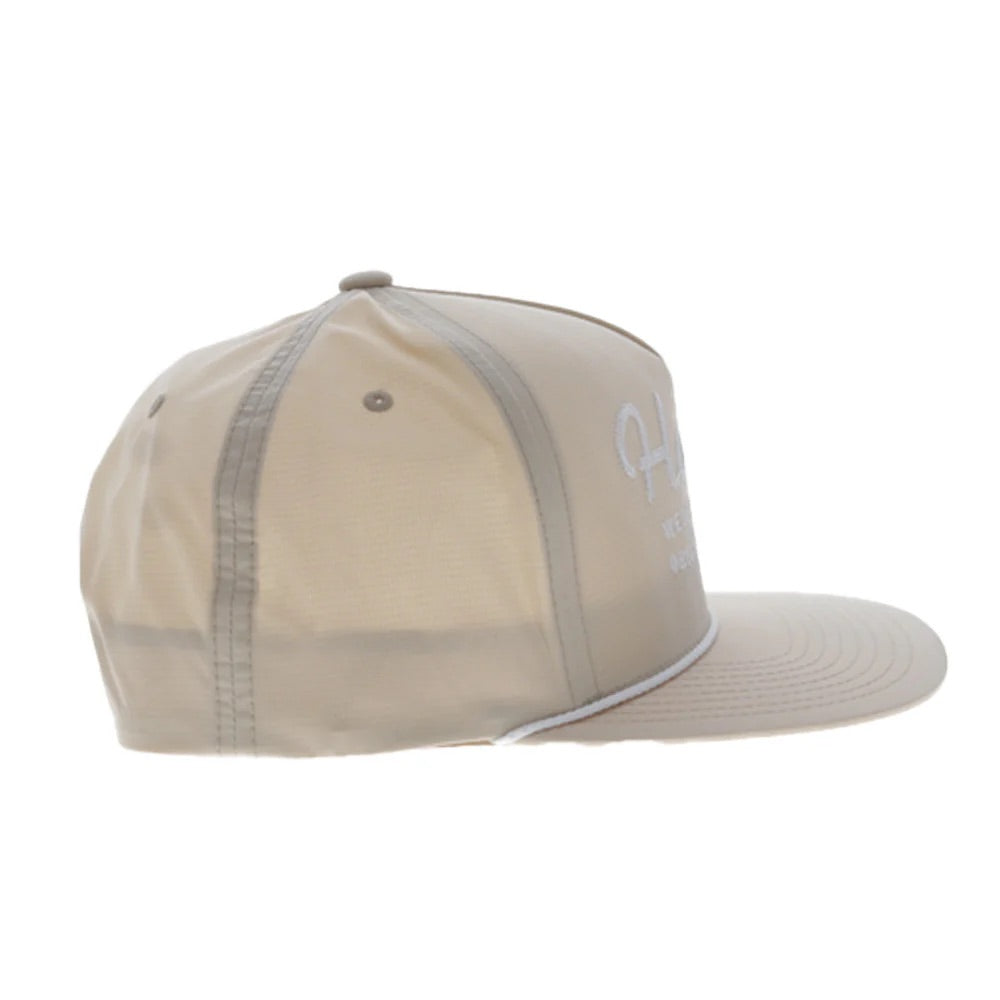 Hooey Mens OG Logo Adjustable Snapback Cap Hat- Tan and White