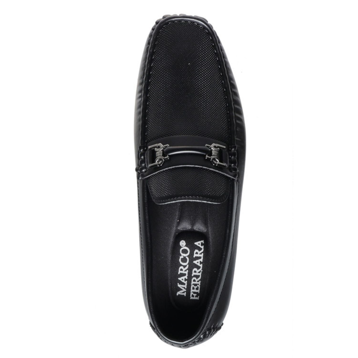 Marco Ferrara Mens Prat-2 PU Leather Business Casual Moccasin- Black