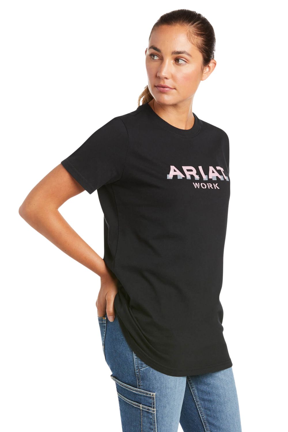 Ariat Womens Rebar Cotton Strong Logo Short Sleeve T-shirt
