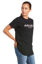 Ariat Womens Rebar Cotton Strong Logo Short Sleeve T-shirt
