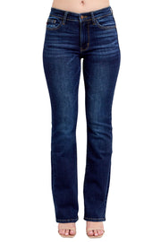 Judy Blue Womens Mid Rise Dark Wash Bootcut Jeans