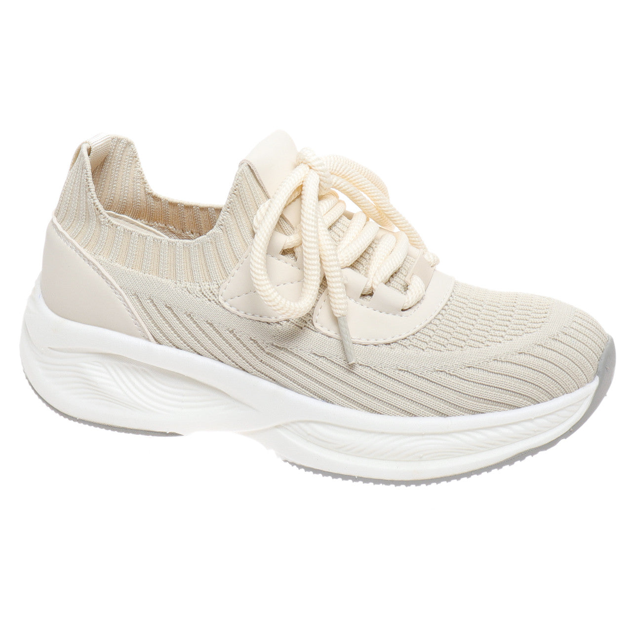 Outwoods Womens Stride-1 Ribbed Knit Ultra-Light Sneakers