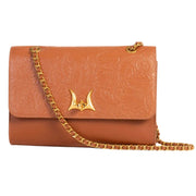 Loyal West Savi Small Embossed & Grained Leather Handbag - Amber Glow