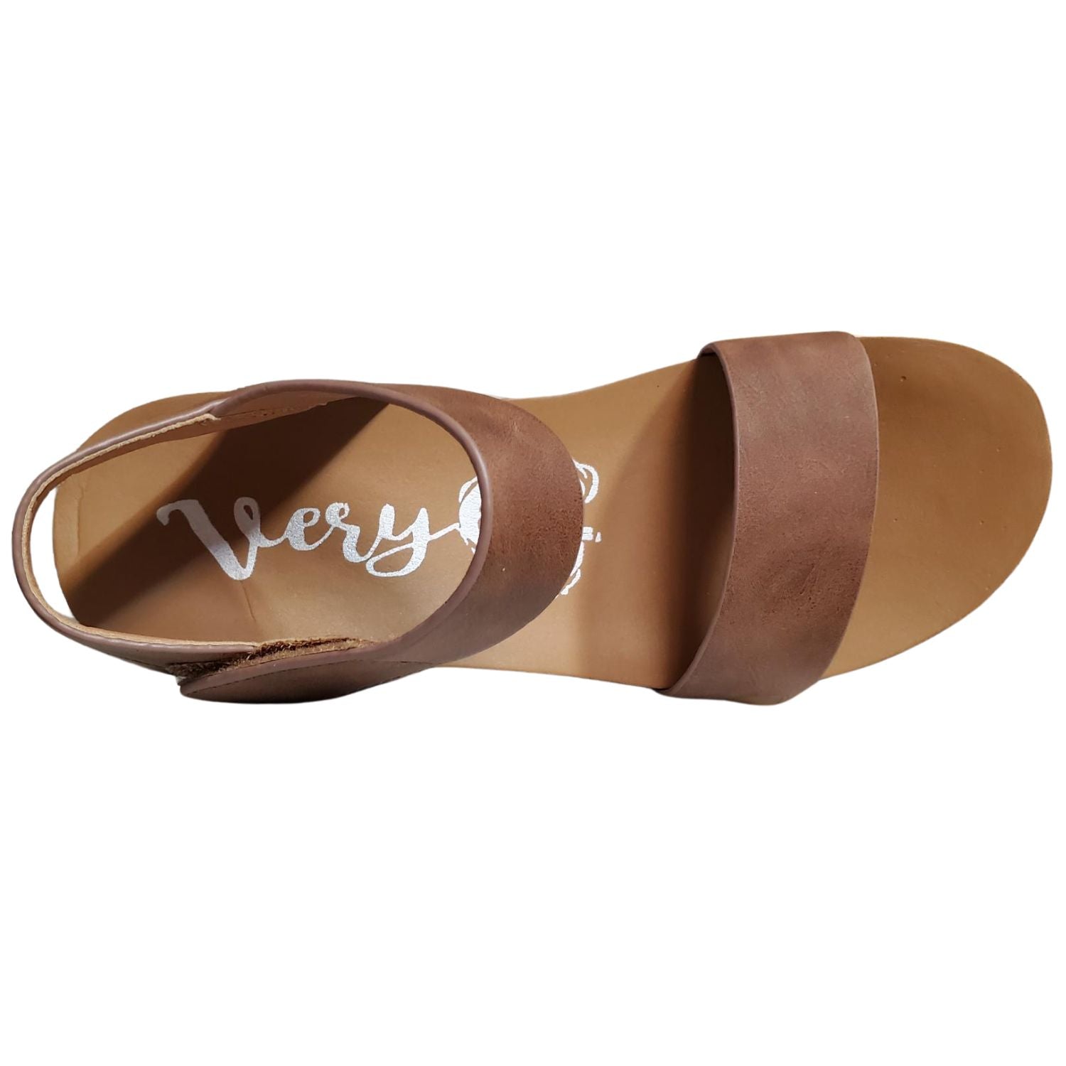 Very G Womens Devon Wedge Heel Platform Sandal, Tan