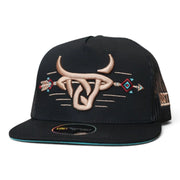 Lost Calf "Warrior" Unisex Flat Bill Trucker Snapback Hat, Black