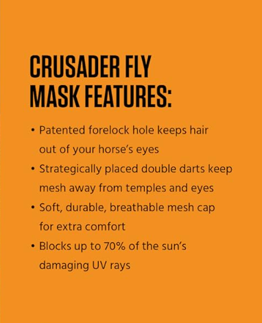 Cashel Crusader Horse Fly Mask, Standard with Ears, Military Support, Blue