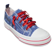 Very G Womens Aman USA Lace Up Platform Slip On Canvas Sneaker, Dark Denim