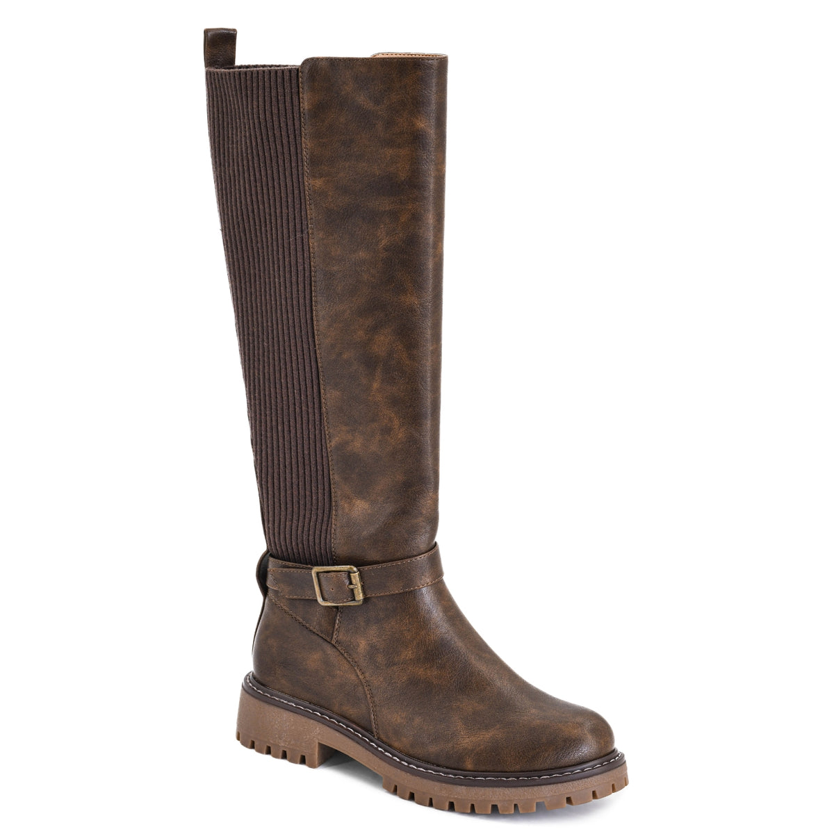 Corkys Let's Grab Coffee Women's Knee High Buckle Boots, Mocha
