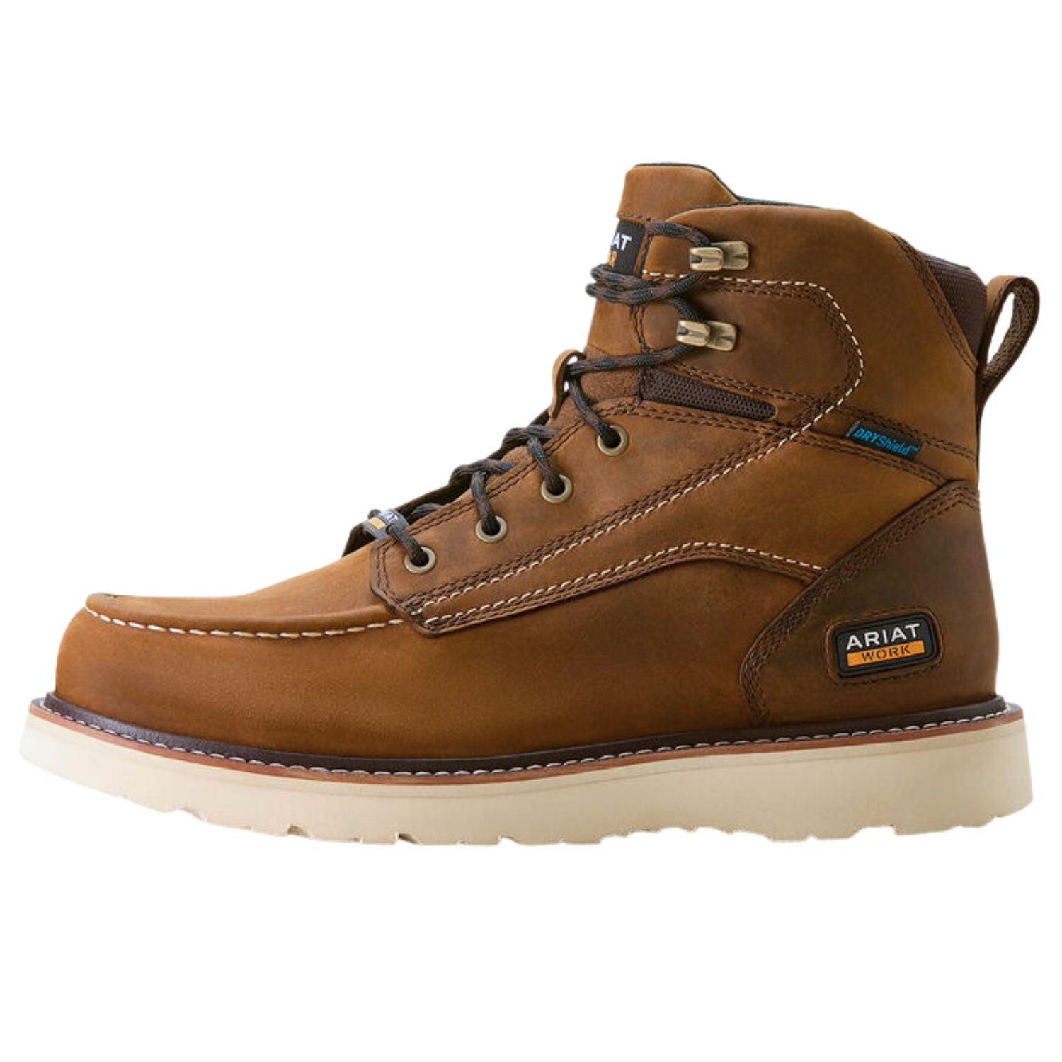 Ariat Mens Rebar Wedge Moc Toe 6" H2O Waterproof Electrical Hazard Leather Boot