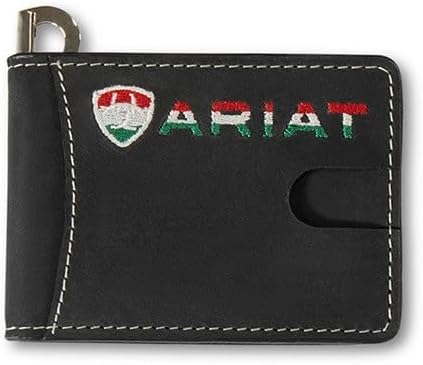 Ariat Mens Mexico Flag Leather Money Clip Bifold
