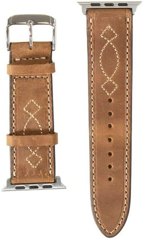 Nocona Mens Distressed Brown Western Overlay Leather Belt